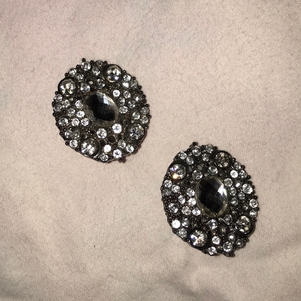 Clip-On Diamond Costume Jewelry from Prom - Picture 1 of 2